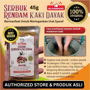 PROMO 2 SACHET SERBUK RENDAMAN KAKI HERBAL RENDAMAN KAKI DAYAK 45gr