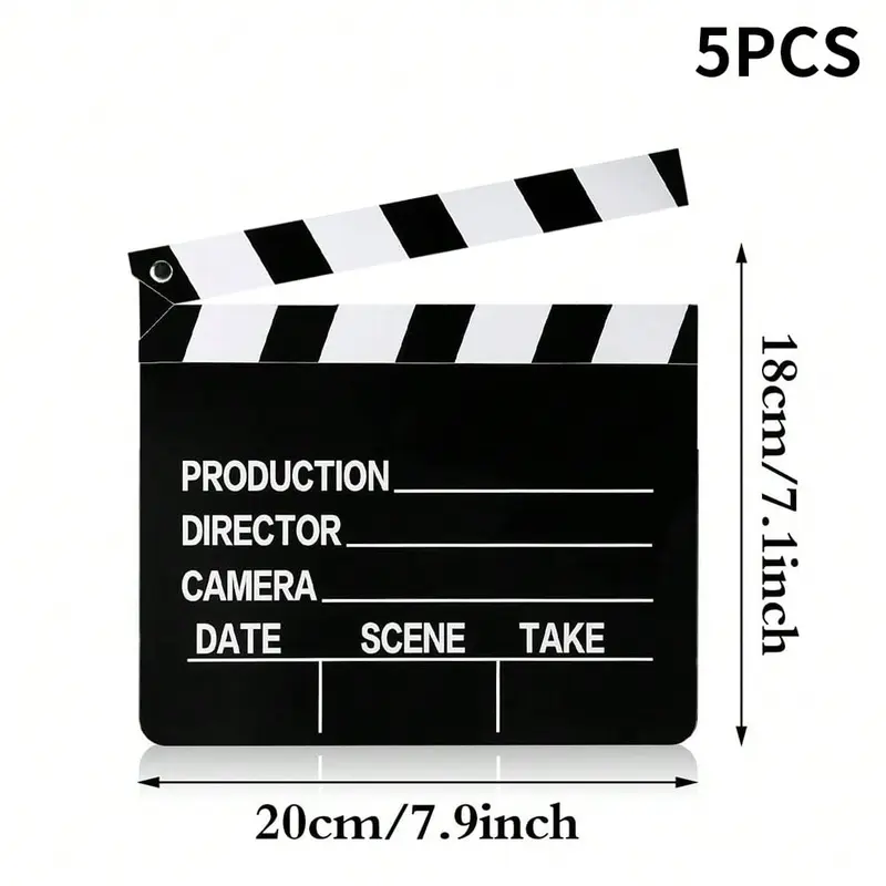 5 Pieces Movie Film Clap Board,Movie Clapboard Cardboard Movie Directors Clapper Writable Cut Action Scene Board For Movies Films Photo Props Mother's Day Graduation 1