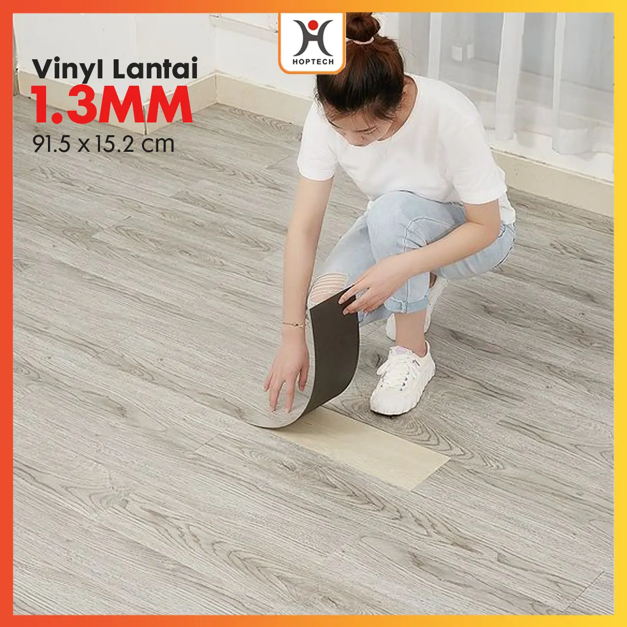 Lantai Vinyl Foam Stiker Lantai Kayu Parket 91.5cm x 15,2cm / Sticker Vinyl Lantai