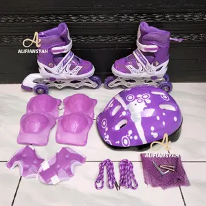 Sepatu roda anak FULLSET  MODEL BAJAJ set helm dan pelindung lutut sikut telapak tangan Outdoor Kaki