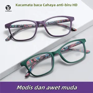 【Toko Resmi YJ】Kacamata Baca Lensa Plus Auto Focus Anti Radiasi Frame Motif Batik Bunga Premium Unisex Pria Wanita kacamata  plus kacamata  baca kaca  mata kacamata minus  optik 3041