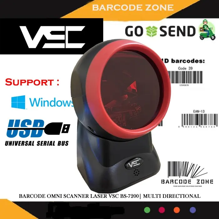 BARCODE SCANNER OMNI LASER VSC BS-7200 - USB - MULTIDIRECTION TERMURAH Blue 1