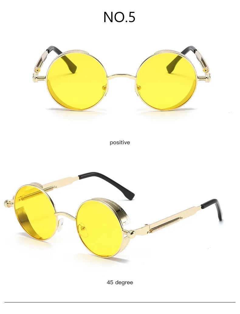 Product Introduction of Metal Steampunk Sunglasses Men Women Fashion Round Glasses Brand Designer Vintage Sun Glasses High Quality Sun Oculos 2021 26