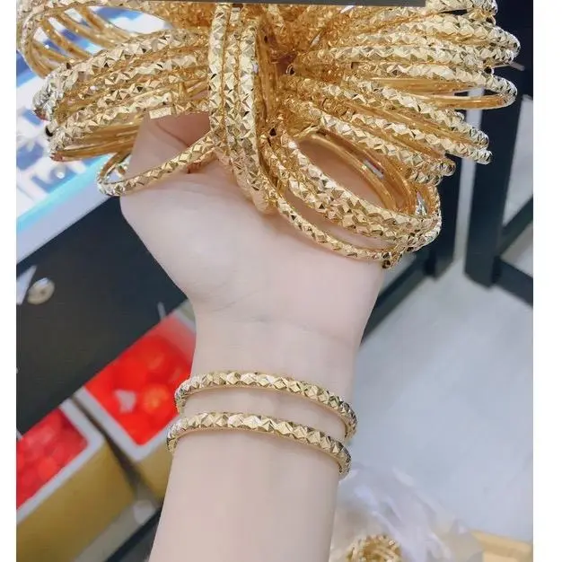 Vòng chiếc 5li (đồng đeo bền) chạm khía kc khoá lưỡi gà vòng tay nữ (1 chiếc)