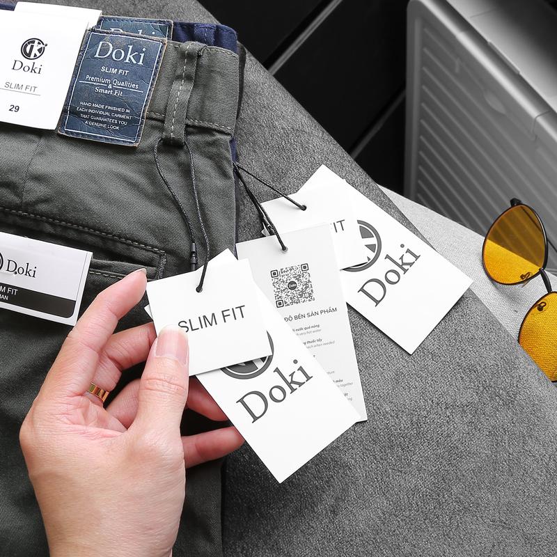 Quần Kaki Nam Chất Cotton Dày Dặn, Mềm Mịn, Co Giãn Nhẹ Thoải Mái Màu Xanh Than Menswear Jean Pants Kem 5