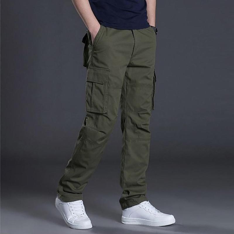 Quần CARGO Túi Hộp Chất Vải Kaki Cotton quần túi nắp KAKI SUÔN 6 TÚI Menswear Pants Có Túi quần ống rộng