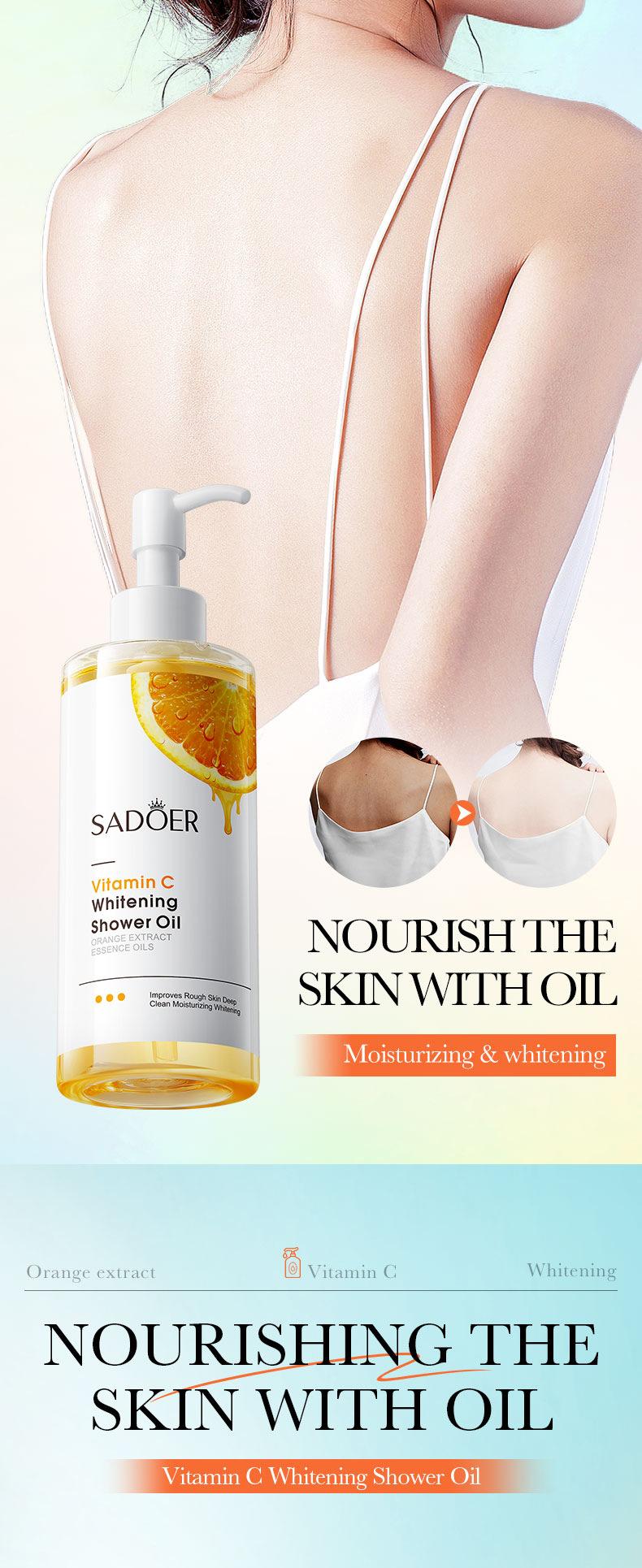 Product Introduction of Vitamin C Whitening Shower Oil Deep Cleansing Body Shower Liquid Beauty Salon Series 8