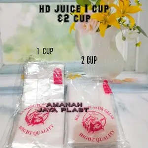 Hd Kantong Plastik 1 Cup & 2 Cup Bening / 1 gelas Bening& 2 gelas Bening