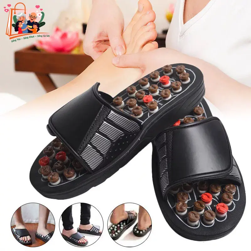 Dép Massage Bàn Chân Lưu Thông Máu, Nút Bấm Huyệt Mát Xa Chân Tốt Cho Sức Khỏe