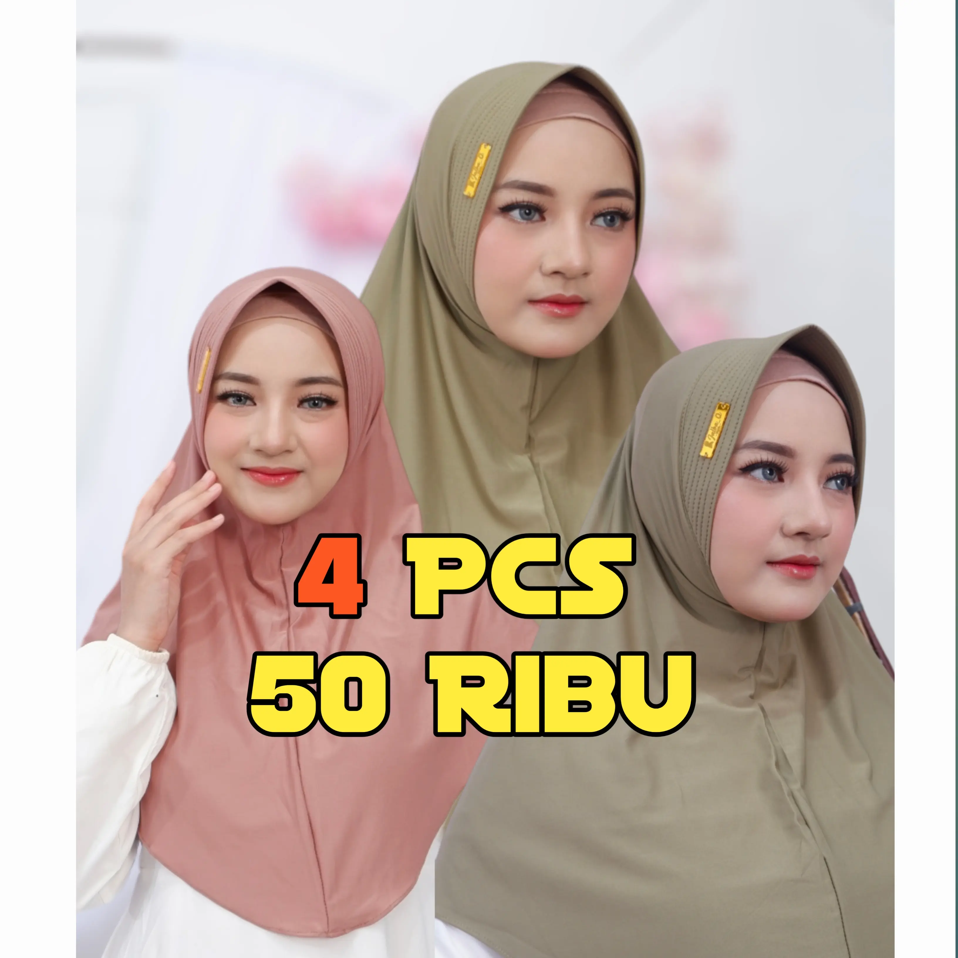 (50 RB DAPAT 4 PCS ) BERGO HAMIDAH SIZE ''M'' LEBEL BY JALBA Q HIJAB BISA REQUEST WARNA