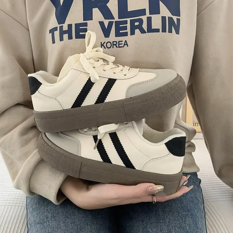 Giày Thể Thao Sneaker Nữ Đế Dày Buộc Dây Phối Da Lộn Phong Cách Hàn Quốc - GS8 Shoes