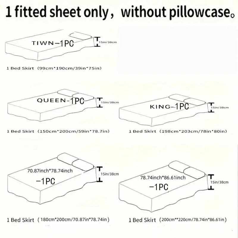Bed Skirt without Pillowcase, 1 Count Multi-size Non-slip Romantic Bed Skirt, Decorative Soft Comfortable Bedding for Bedroom Home Dormitory Hotel Salon 1