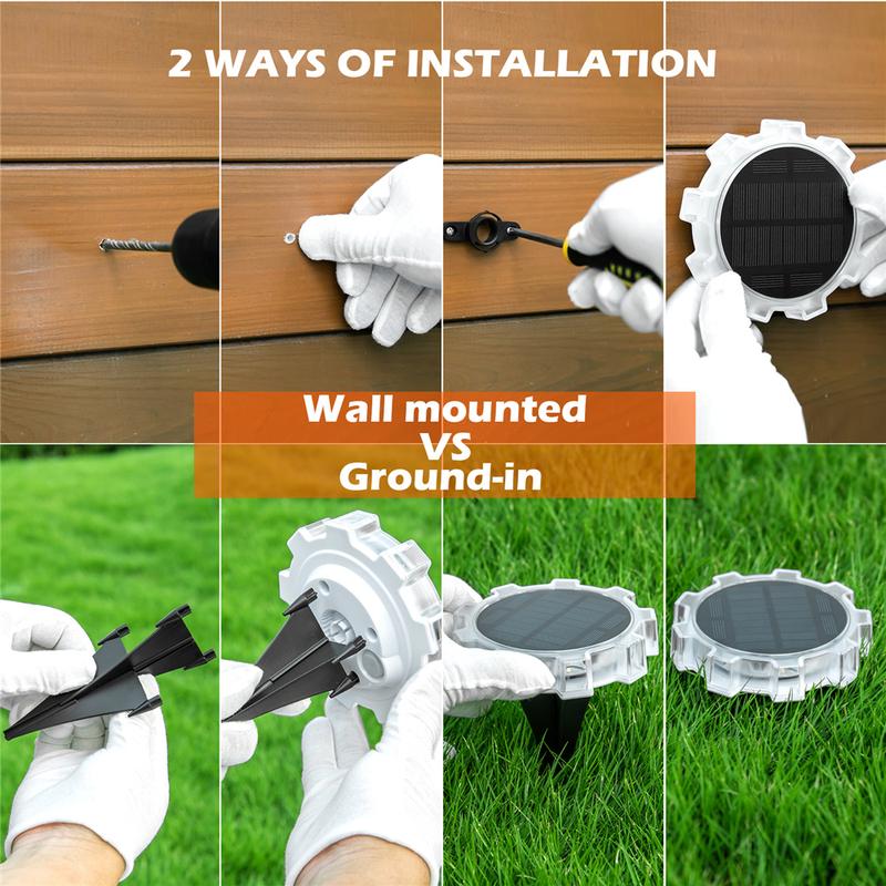 Product Introduction of New Led Solar Garden Lamp Waterproof Ground-in 4Mode Backyard Patio Lawn Decoration Wall Fence Gear Outdoor Solar Light 10