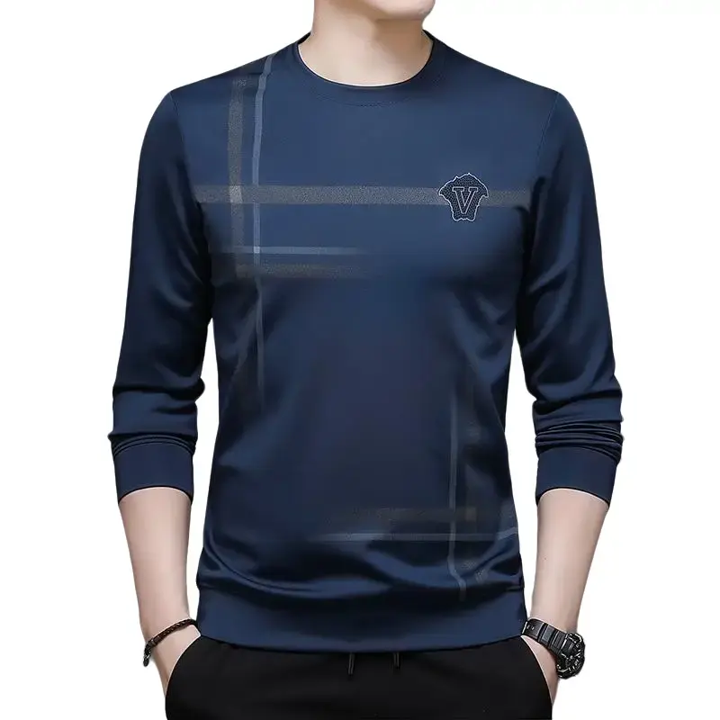 9SEVEN-Baju sweater VARESH / baju salur keren lengan panjang / baju kaos trendy kekinian / baju kaos maskulin Lembut Logo