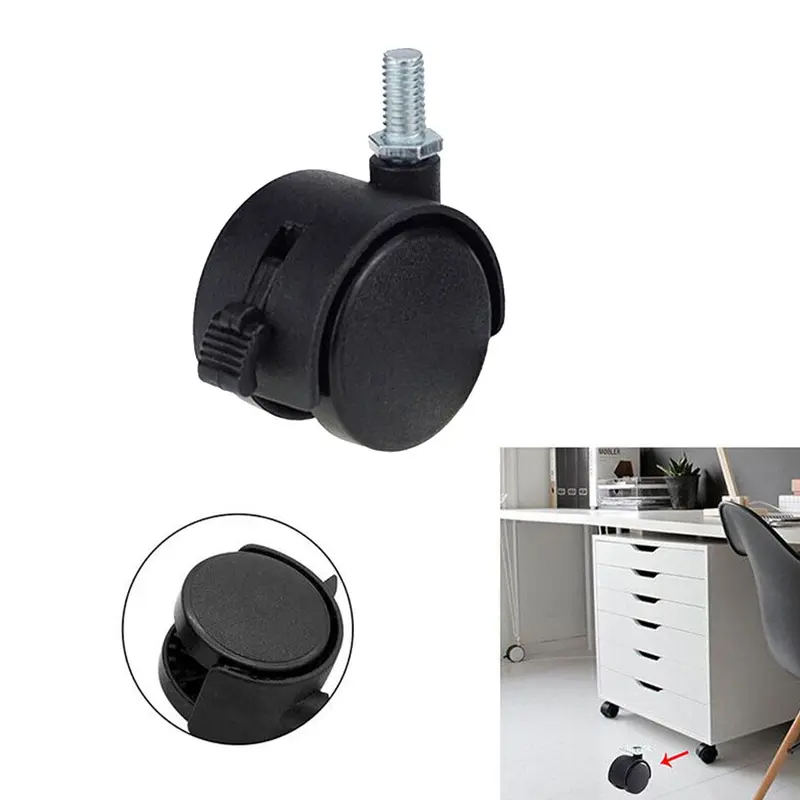 Bánh xe con lăn có thể xoay được, vật liệu nhựa, cho ghế máy tính và đồ nội thất, bánh xe thay thế 4