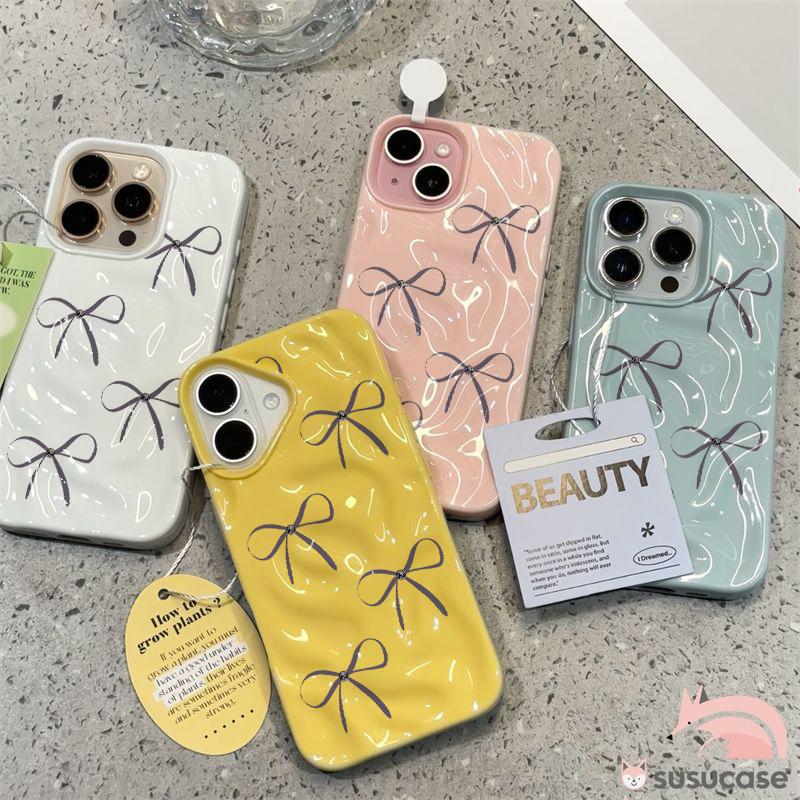 Case HP Untuk Samsung A06 A12 A13 A15 A14 A16 A10s A03Core A03s A04E A04 A05 A05s A11 A20 A30 A50 A30s A50s Minimalis Mutiara Pita Gelombang Bergelombang Berkilau Soft Cover