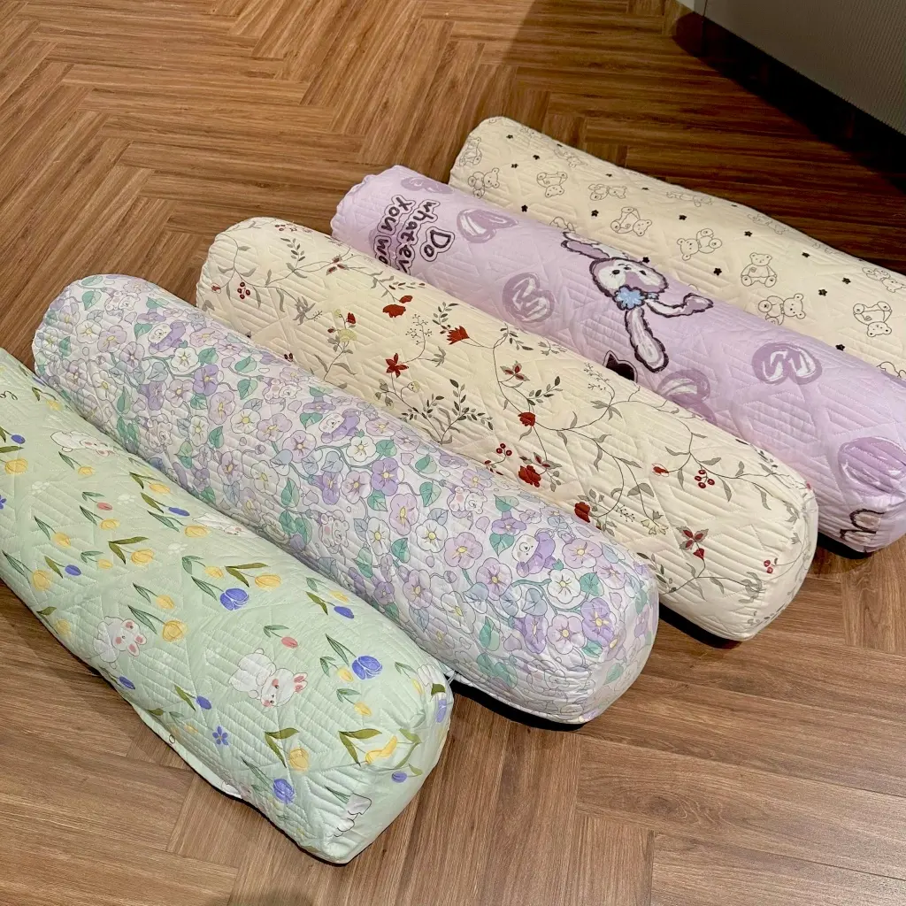 Vỏ gối ôm trần bông cotton đũi hữu cơ xơ đậu nành nhập khẩu kích thước 35x110cm
