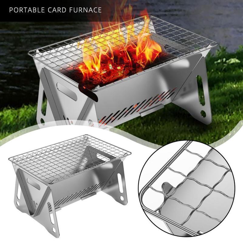 Product Introduction of 1pcs Camping Mini Folding BBQ Grill Charcoal Stove Ventilation Outdoor Oven Portable 22