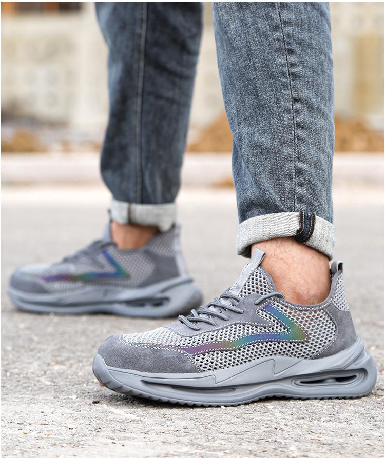 Product Introduction of In Stock Steel Toe Shoes Safety Shoes Protective Footwear Four Seasons Labor Protection Shoes Anti-Smash and Anti-Puncture Lightweight Men's and Women's Steel Toe Cap Breathable Mesh Safety Shoes 14