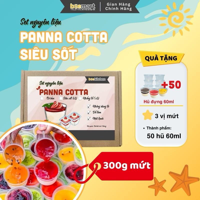 [SIÊU SỐT] Set nguyên liệu Panna Cotta siêu sốt nhà Bee (100g sinh tố/vị) tặng kèm 50 hũ - thành phẩm 50-60 hũ 60ml mát lạnh, thơm ngon