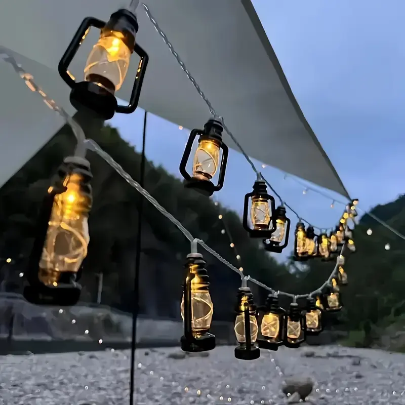 Vintage LED Light String, AA Batteries Required LED Light String, Decorative Light for Indoor & Outdoor, Home Decor 8