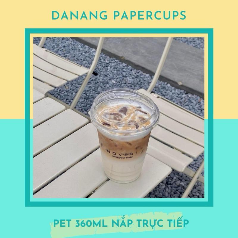 Combo 100 ly nhựa PET kèm nắp uống trực tiếp size 360/500/700ml