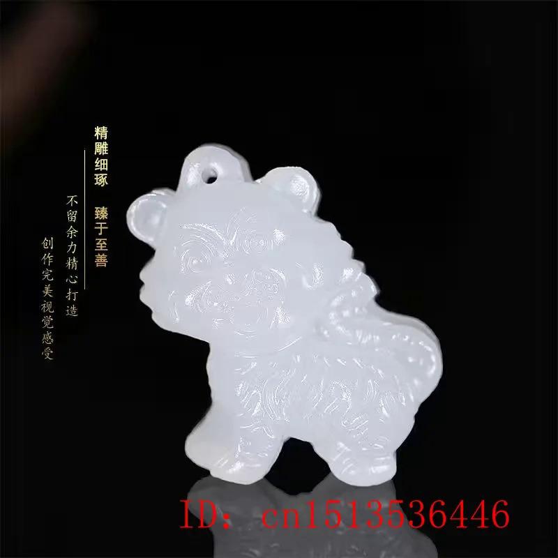 Chinese zodiac jade pendant amulet charm jewelry white natural chinese fashion men gifts necklace carved women jadeite 2