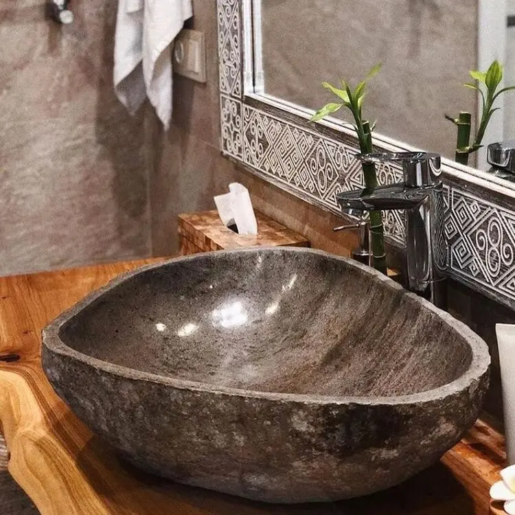 Washtafel batu alam / batu kali