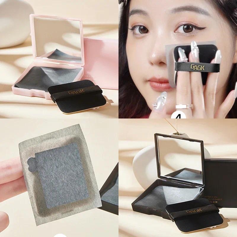 100 Pcs Bamboo Papers with Mirror Makeup Puff Portable Refreshing ...