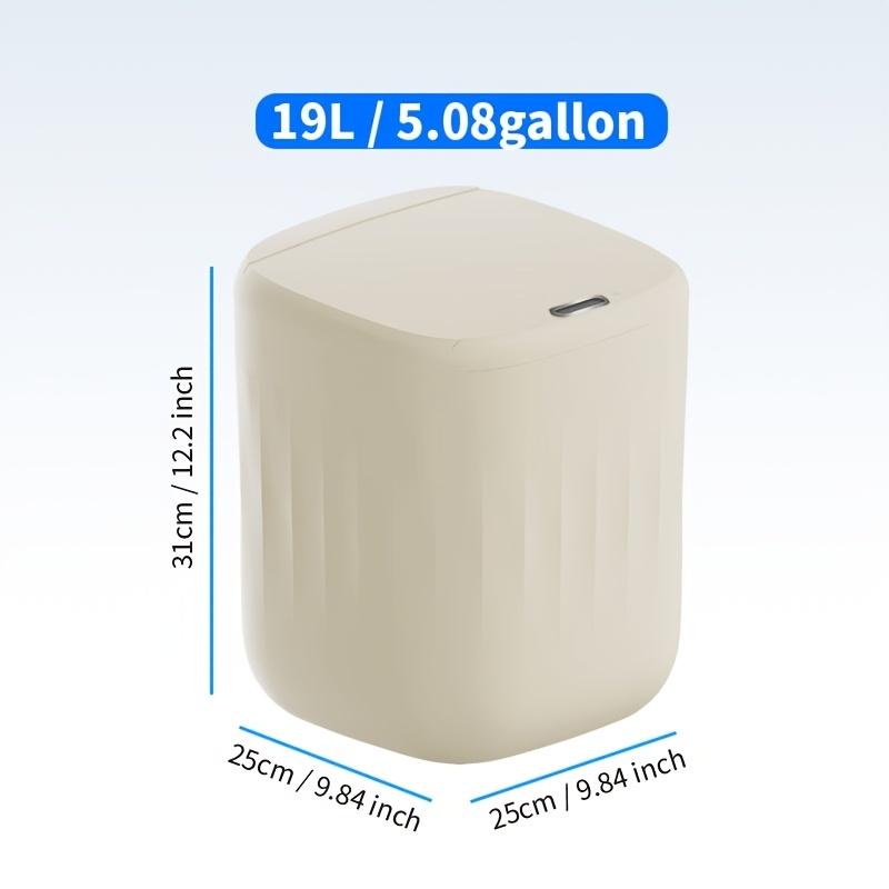 Product Introduction of A large kitchen trash can with a capacity of 19 liters/5.08 gallons, with lid, plastic oval non-touch sensor trash can, odor sealing technology, dry battery power 17