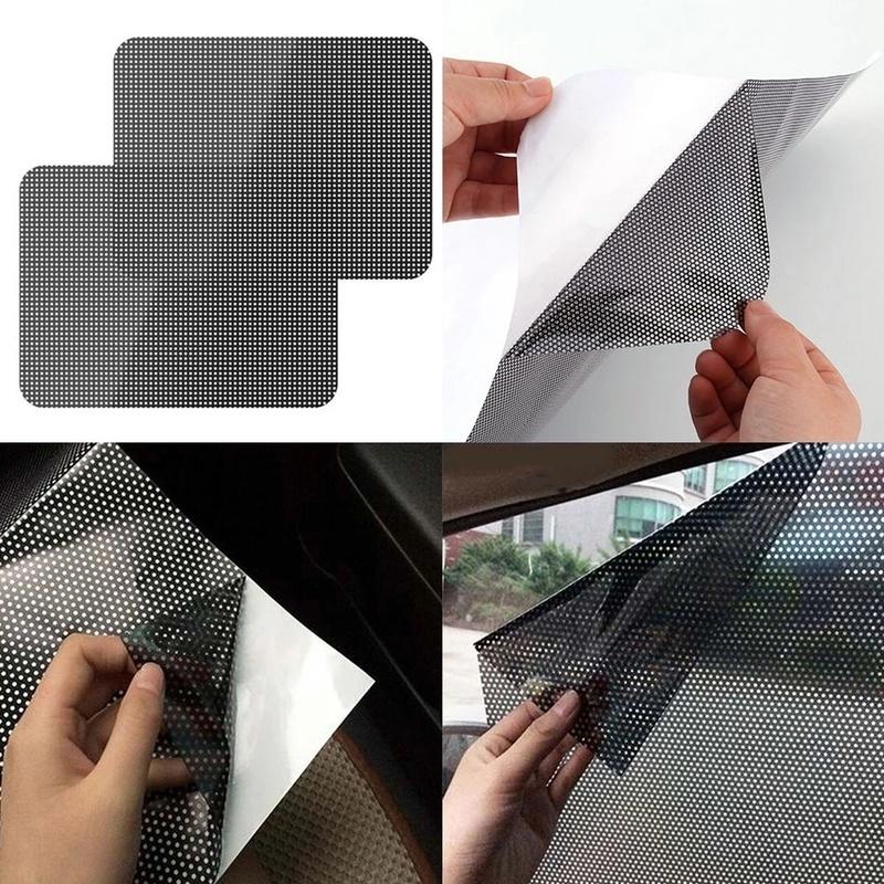 Window Curtains Sticker 2Pcs Visor Car Curtain Window Film Windshield Stickers Electrostatic ...