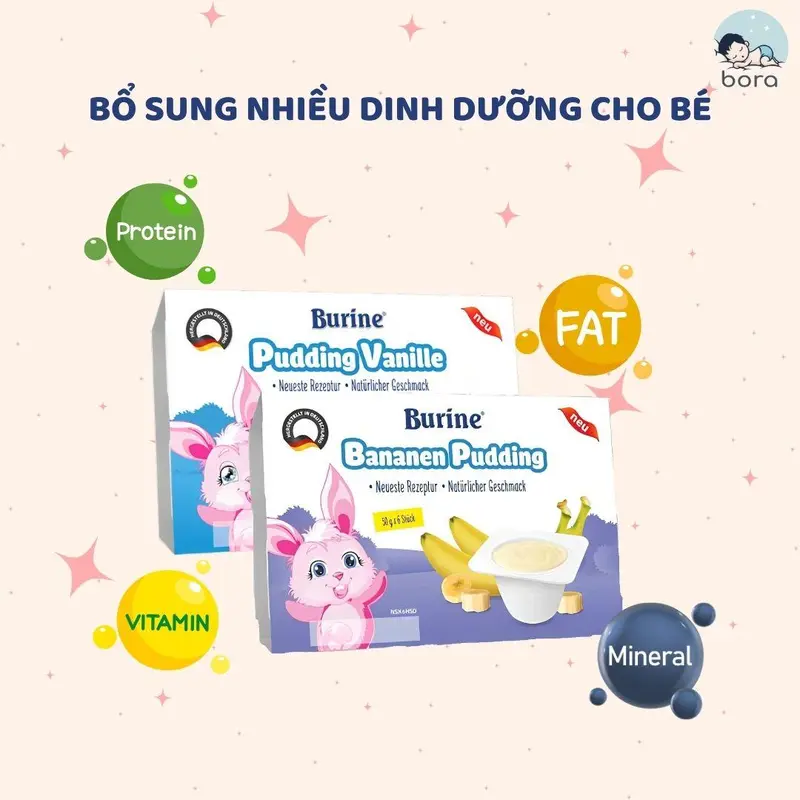 Pudding ăn dặm cho bé từ 6 tháng Burine giàu dinh dưỡng 6