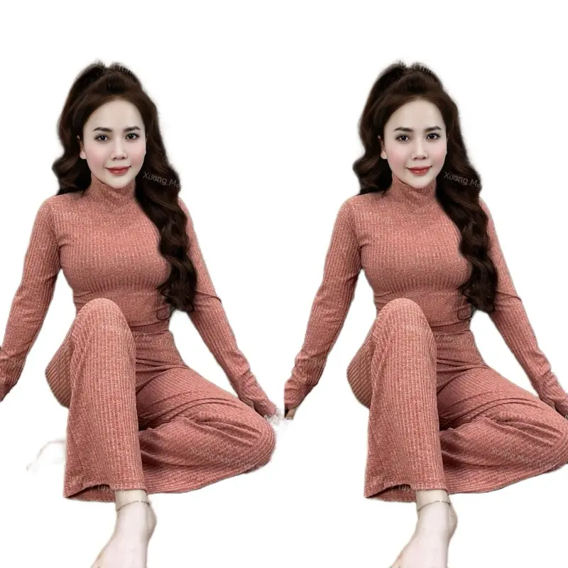 Set Bộ CỔ LỌ TAY DÀI -QUẦN SUÔNG, Chất liệu vải tiêu dày dặn , Đồ Bộ Nữ Top Women, Size từ 35-78kg 8