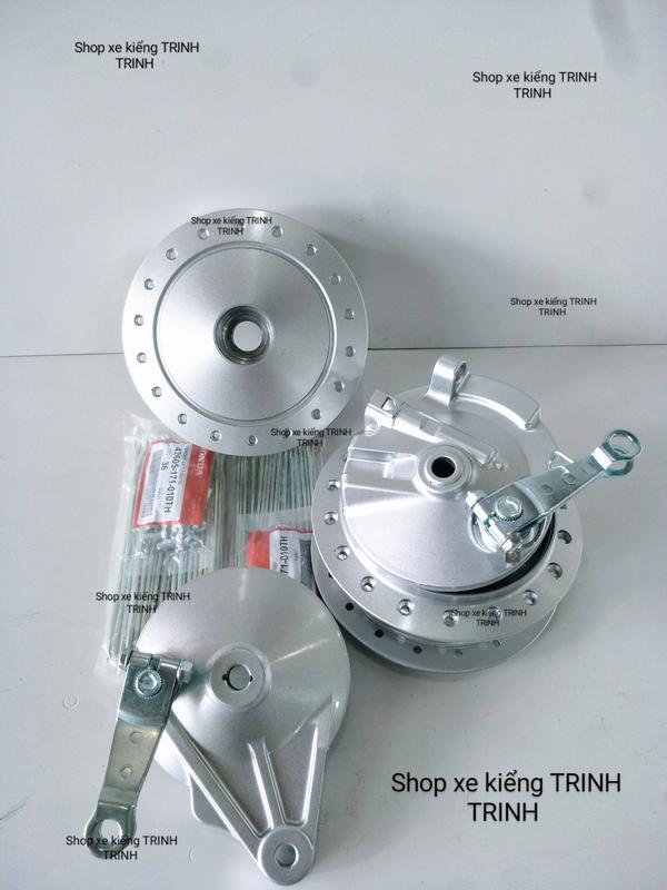 CẶP ĐÙM  BẠC  WAVE A   GẮN XE  WAVE DREAM  TRƯỚC SAU ĐÙM  KÈM  MÁ ĐÙM  VỚI PÁT VỚI BỘ CĂM