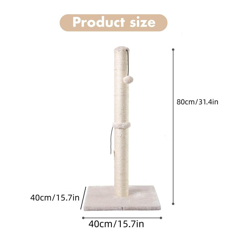 Cat Scratching Post, Cat Scratcher with Hanging Ball, Cat Scratching Toy, Pet Furniture for Indoor Cats, Cat Supplies 1