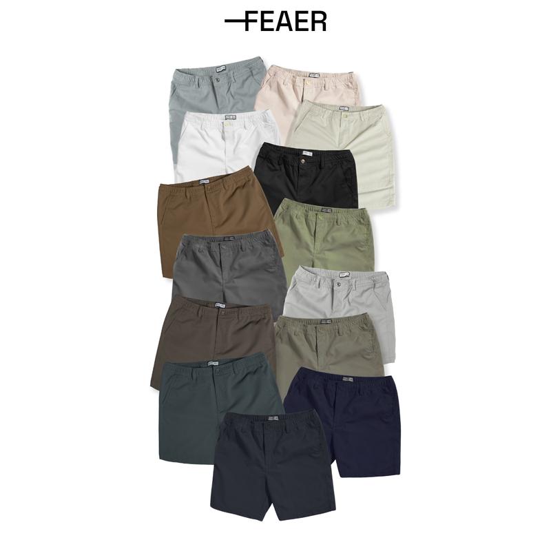 FEAER - [UPDATE MÀU MỚI] Quần Nam Kaki Short Basic Lưng Chun, Co Giãn Thoải Mái,Có Túi