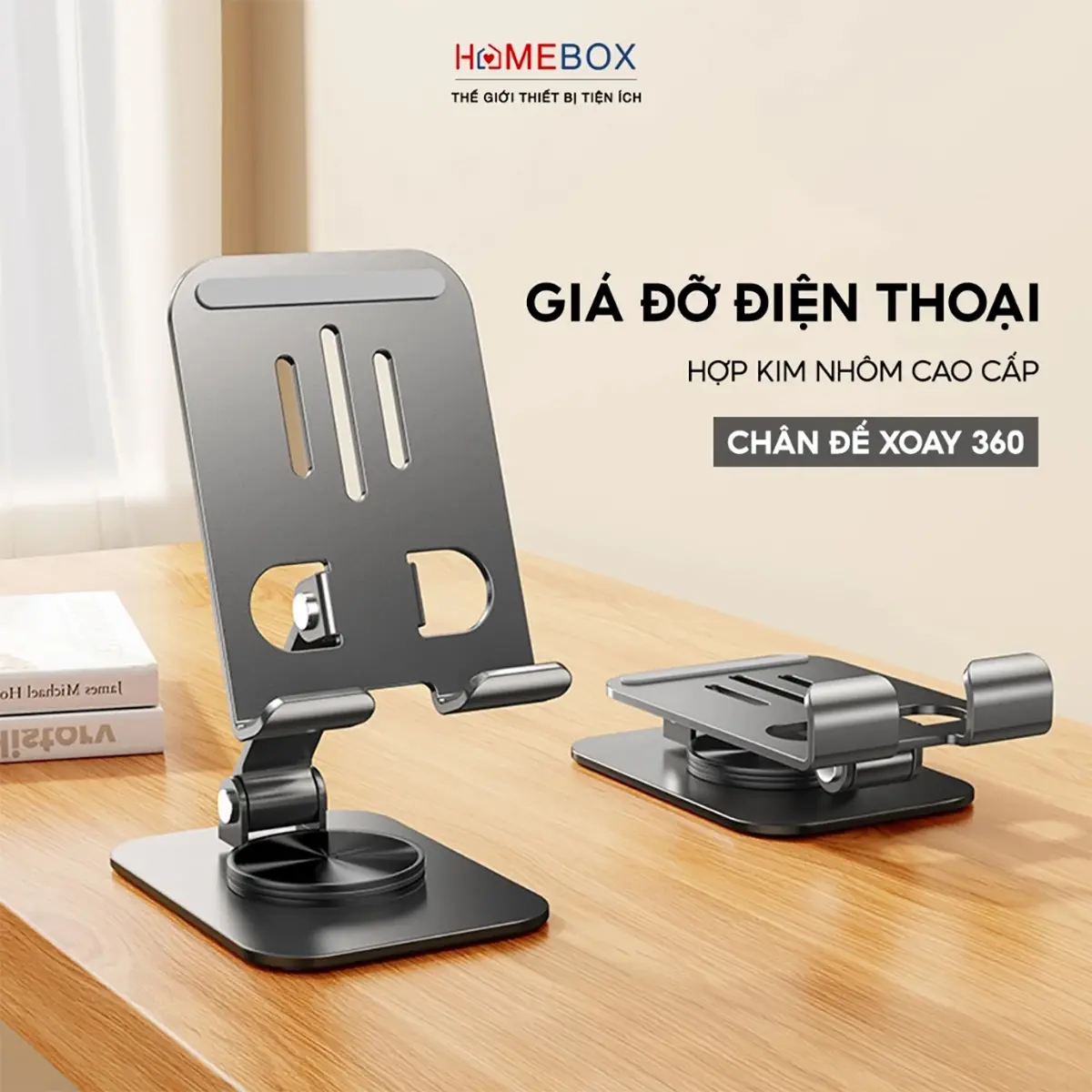 Giá Đỡ Điện Thoại Máy Tính Bảng SMTech Xoay 360 Hợp Kim Nhôm Kệ Điện Thoại Xem Phim Livestream Phụ Kiện Phone