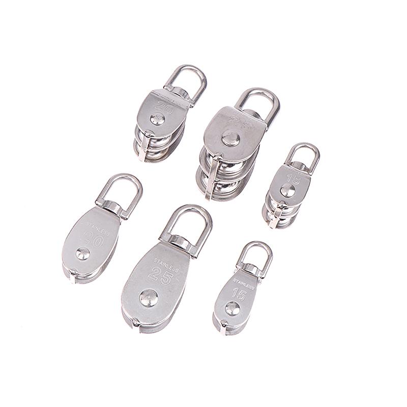 Product Introduction of Bộ Ròng Rọc Dây Nâng Xoay Bánh Xe Đơn, 1 Chiếc, Được Làm Bằng Thép Không Gỉ 304, Có Các Kích Cỡ M15, M20, M25, M32, Bao Gồm Khối Ròng Rọc Đôi, Thích Hợp Cho Dụng Cụ Bánh Xe Nâng 20