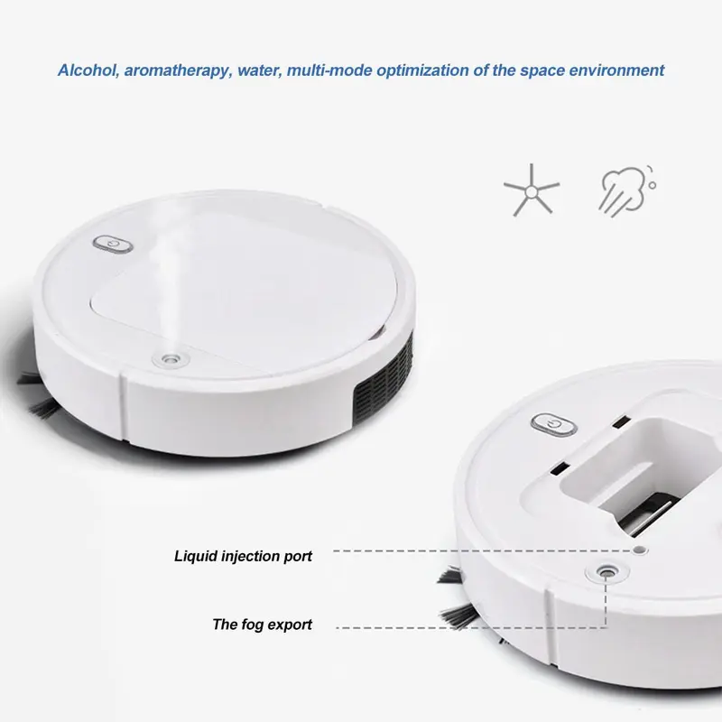 Robot hút bụi thông minh, Hoàn toàn tự động, 3 trong 1, Sạc USB, Robot quét dọn, Chức năng hút bụi và lau khô và ướt, với chức năng khử trùng bằng tia cực tím, Máy làm sạch 3