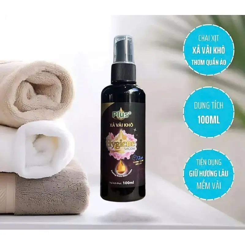( Combo 3 Chai ) Nước xả vải khô Hygiene Plus+ dạng xịt - Dung tích 100ml Làm Sạch Xịt Thơm Quần Áo 1