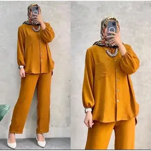 [ SIAP KIRIM ] ONE SET ZEMA AMANDA SAKU /SETELAN CRINGKLE WANITA SET AMANDA