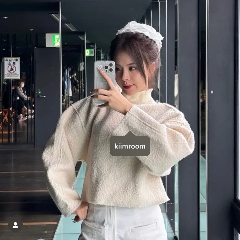 Áo sweater dạ mỏng lông cừu (Hình ảnh thật shop chụp)