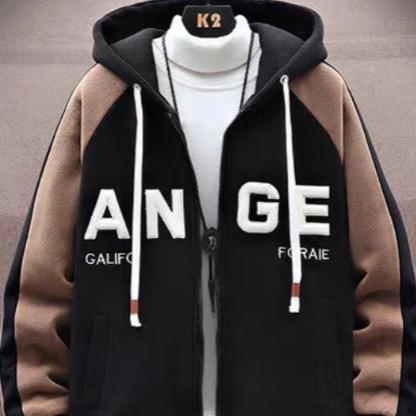 ÁO KHOÁC NỈ NAM NÓN TO DÂY KÉO LOGO THÊU  DÂY BẢN TO PHONG CÁCH MỚI Menswear Tay Dài