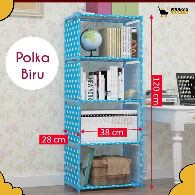 Rak Buku 5 Susun Jeon/Rak Buku Ada Penutup Belakang 0