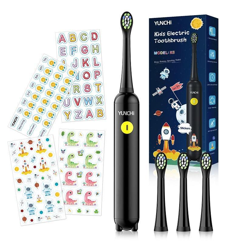 Product Introduction of Electric Toothbrush Set, 1 Count Electric Toothbrush with Replacement Brush Heads & DIY Sticker, Soft and Non Irritating Toothbrush 0