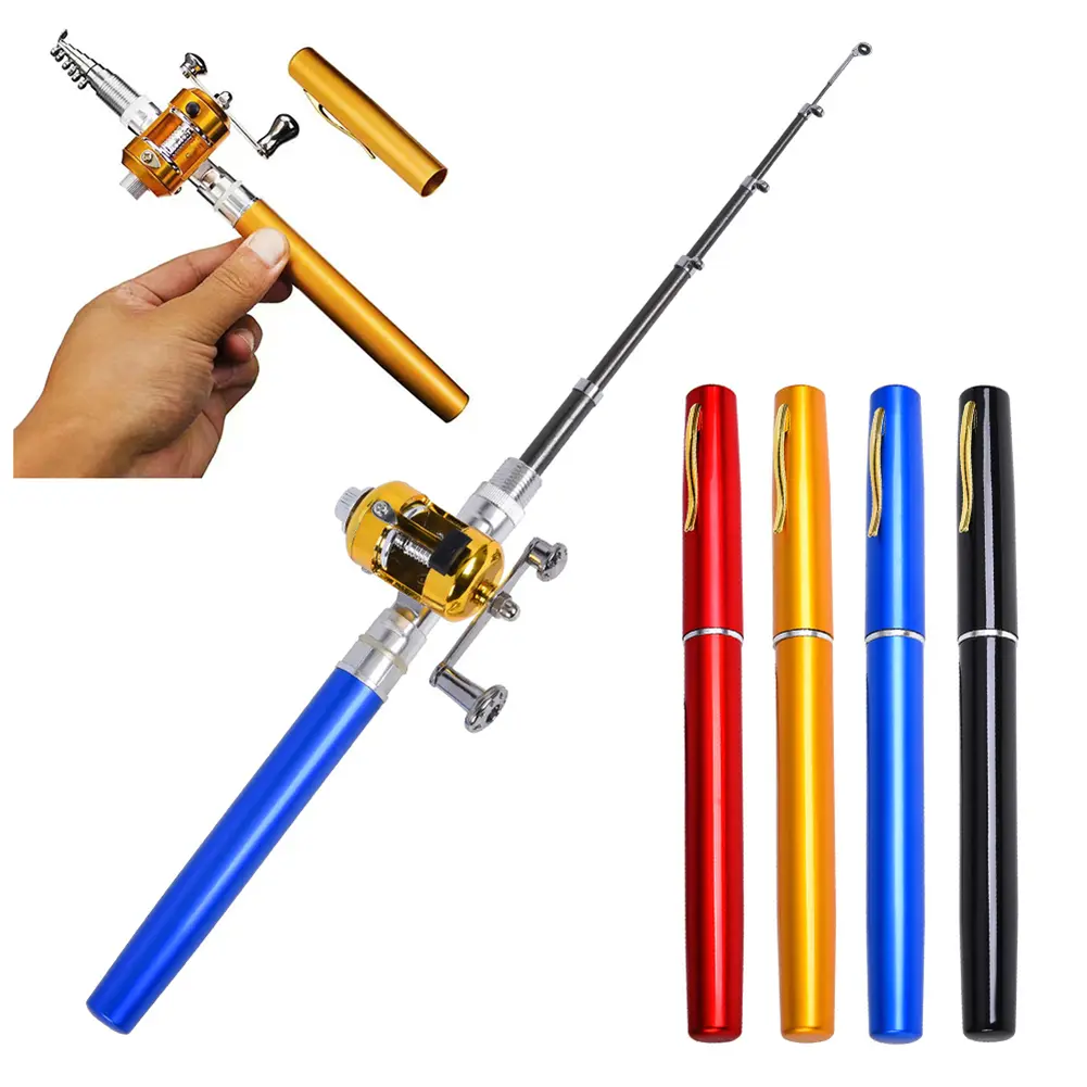1M Mini Pen Fishing Rod Retractable Pocket Ice Fishing Pole Ultra-Light Portable Long Casting Raft Fishing Rod #455318