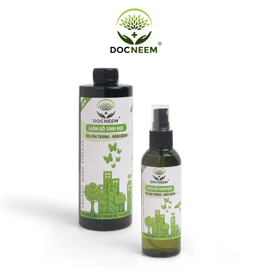 Giấm gỗ sinh học DOCNEEM phòng ngừa xua đuổi côn trùng cho đất trồng, cho cây cảnh, rau củ quả, hoa hồng, phong lan, dung tích 100ml, 500ml, 1000ml