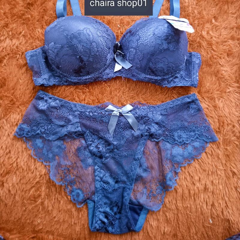 BRA SET bh + cd beha celana dalam wanita setelan renda import quality RC03 36-42 cup B / bra sexy hot busa motif bunga import 1 set beha dewasa hot sexy 2
