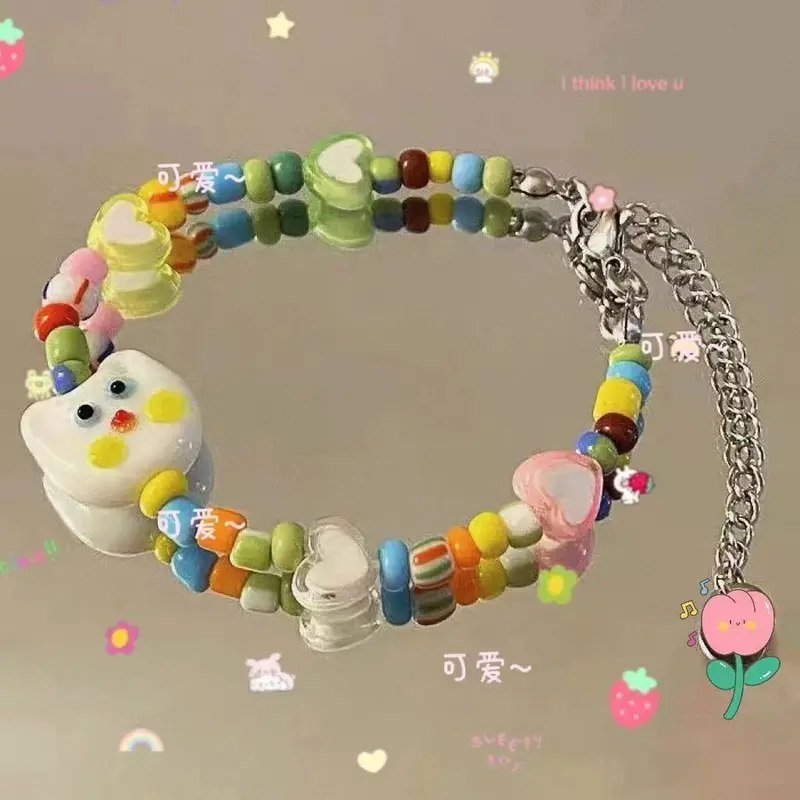 Vòng Tay Co Giãn Ngôi Sao Ngọt Ngào Thiết Kế Đặc Biệt Màu Tươi Mới Đính Cườm Dopamine Cầu Vồng Mùa Hè, Bộ Sưu Tập Năm 2025, Bán Chạy Trong 30 Ngày, 1698 Miếng 8