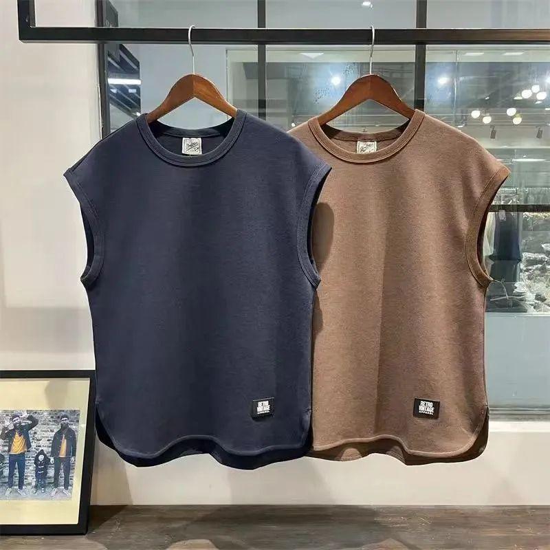 Product Introduction of [10000 People Praise] American Retro Waffle Solid Color Sports Vest Men's Waistcoat Loose plus Size Summer Fashion Brand Sleeveless T-shirt 8